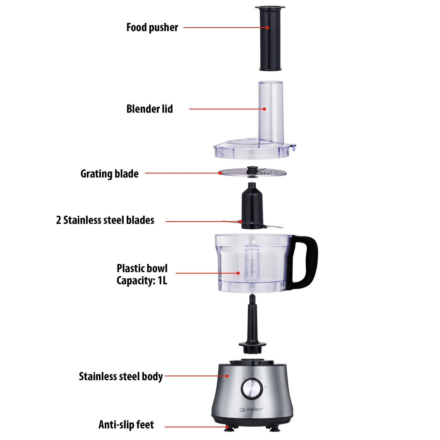 3-In-1 Foodprocessor 600W