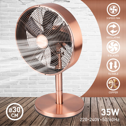 Tafelventilator 30Cm 230V Rosé