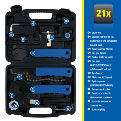 Fietsreparatieset - Alles-In-1 - 21-Delig - In Handige Koffer