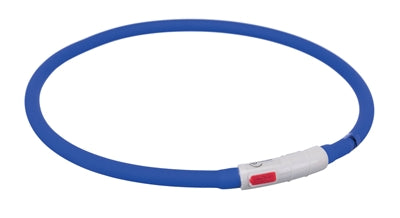 Trixie Halsband Usb Siliconen Lichtgevend Oplaadbaar Royal Blauw