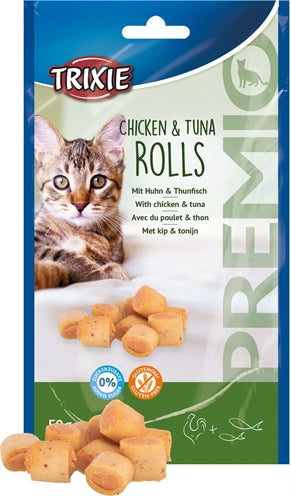 Trixie Premio Kip & Tonijn Rolletjes Voor Katten Glutenvrij