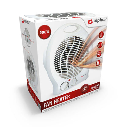 Ventilatorkachel Draagbaar 2000 Watt Wit