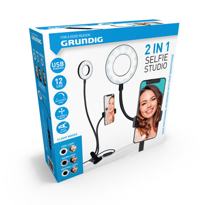 Selfie Studio Ringlamp Met Klem 2 In-1