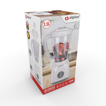 Blender 1,5 Liter 400 Watt Wit