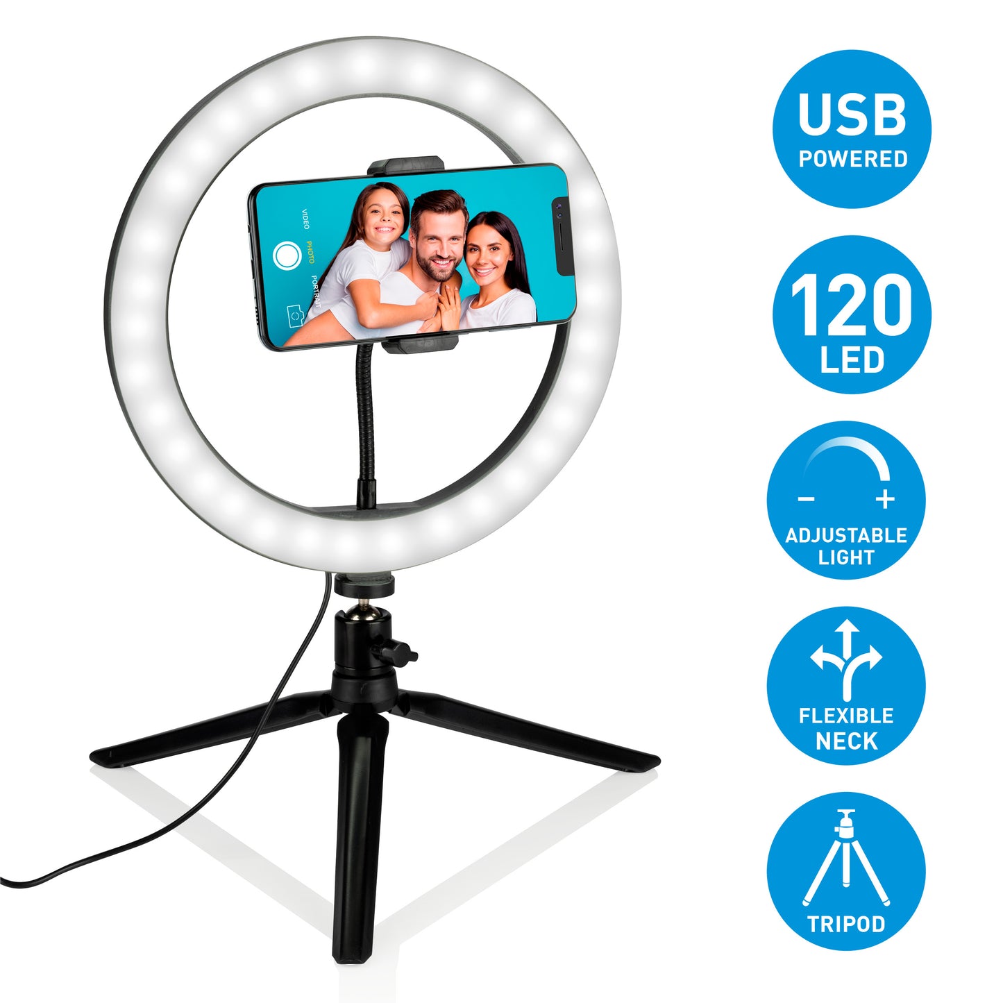 Selfie Ringlamp Op Statief 25 Cm