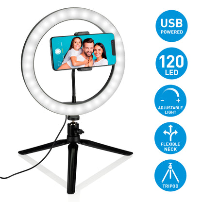 Selfie Ringlamp Op Statief 25 Cm