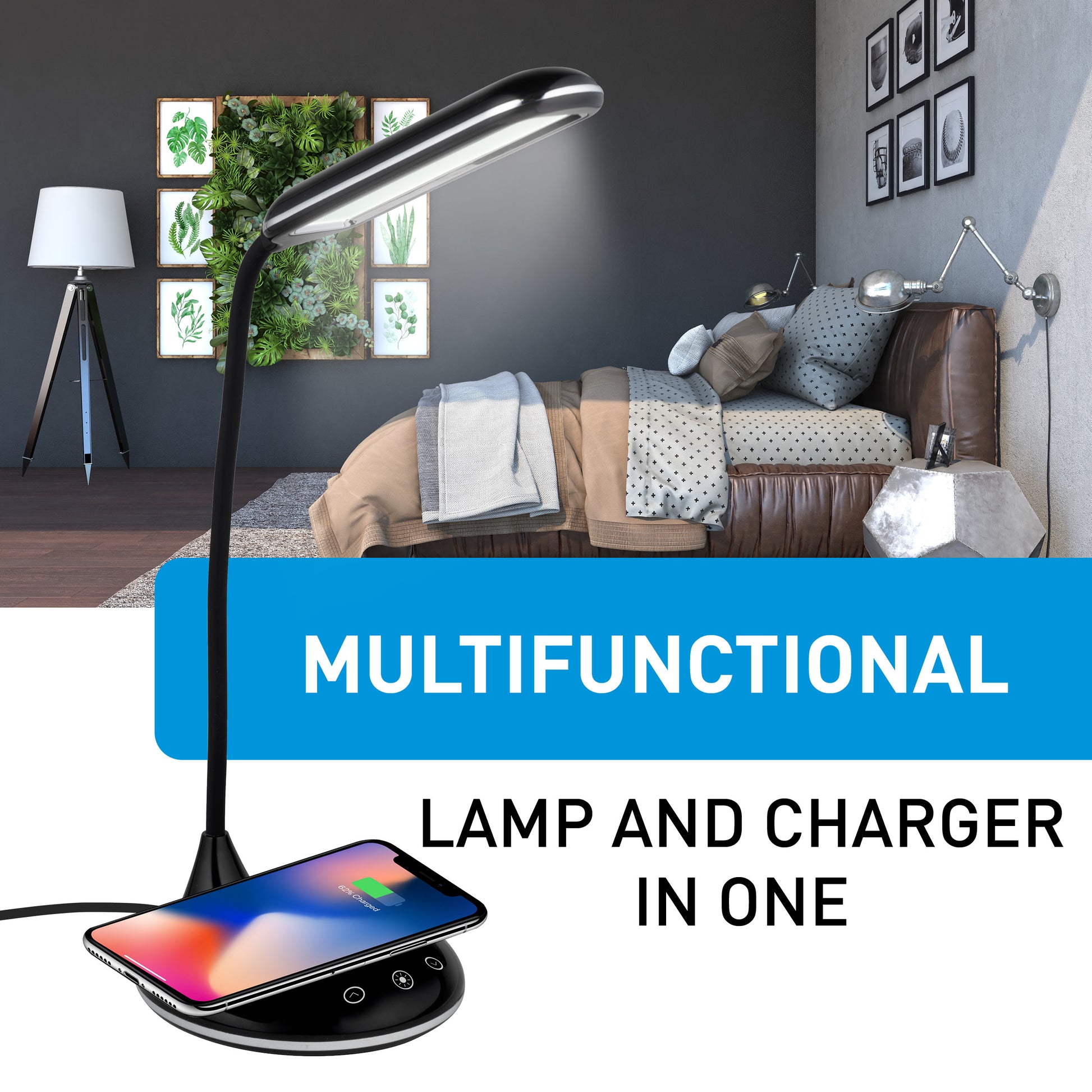 Bureaulamp En Telefoonoplader Usb