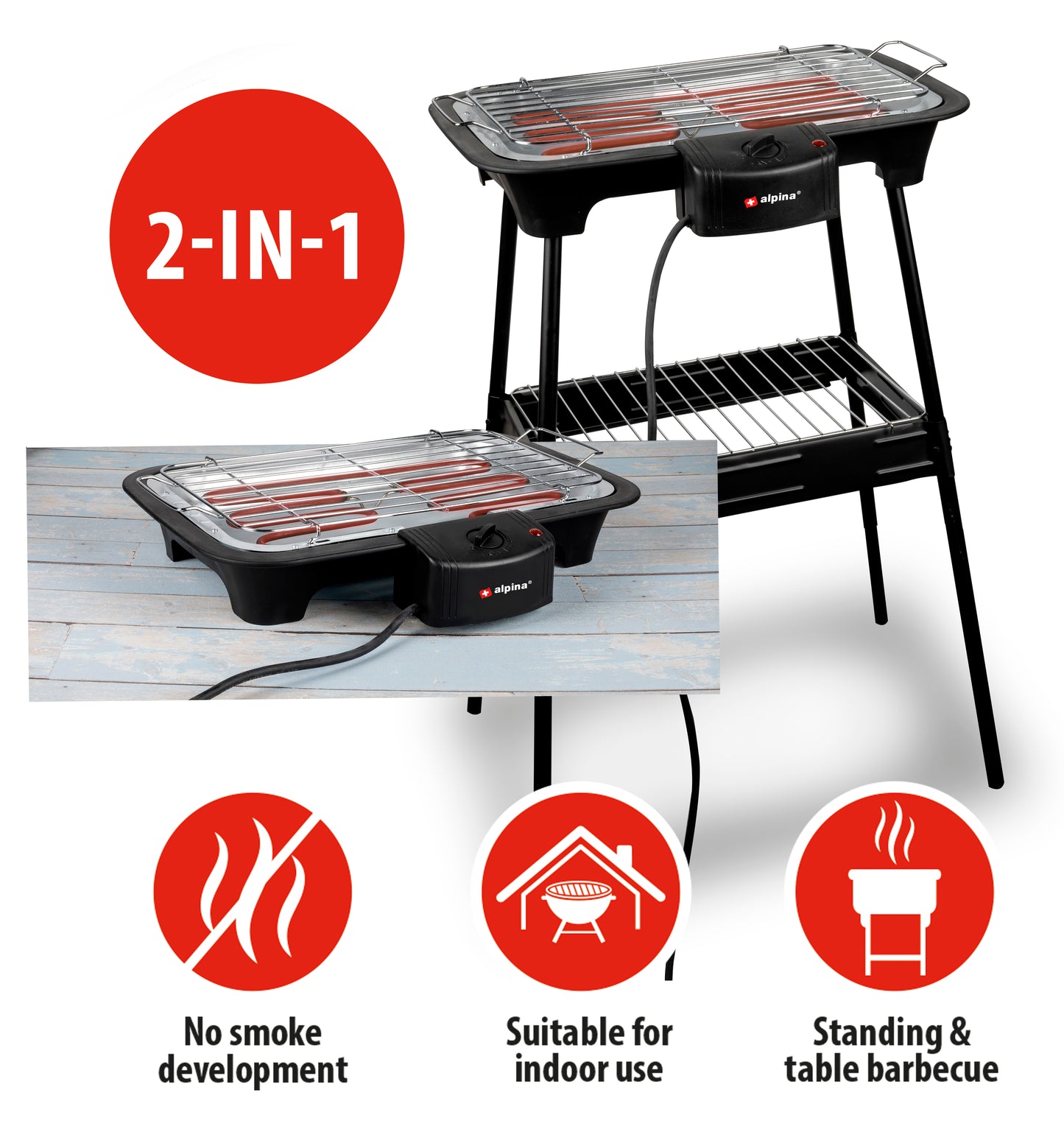 Bbq Elektrisch 2-In-1 2000W