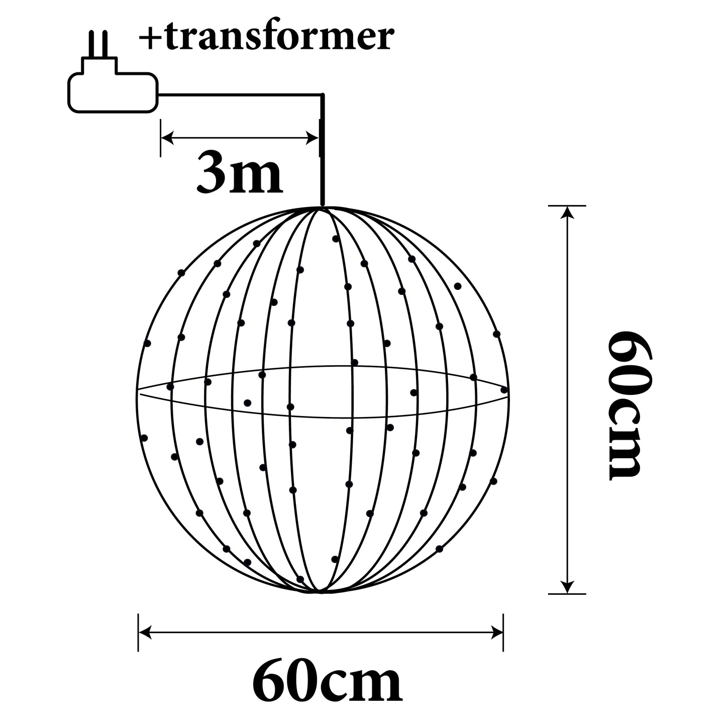 Lichtbol Kerstverlichting Led Ø 60 Cm